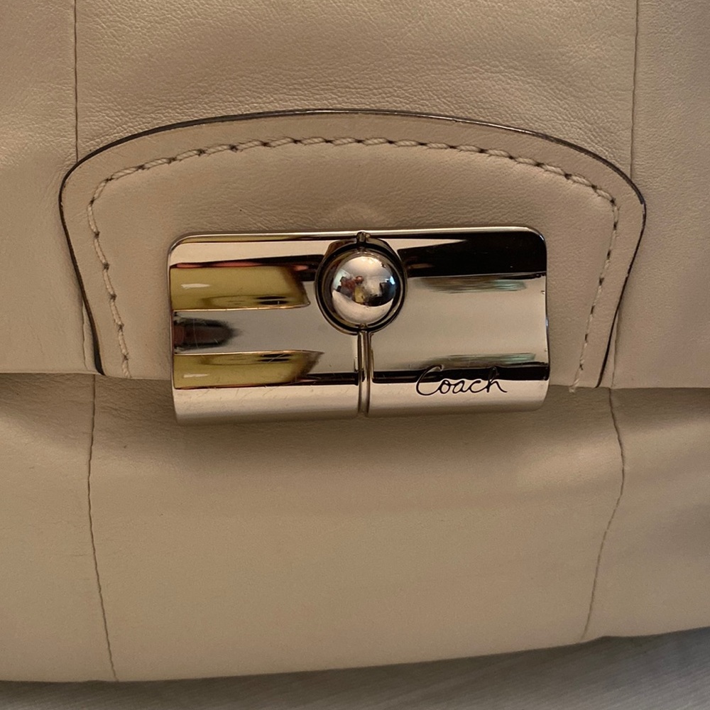 Coach Kristin 14782 Cream Leather Satchel Purse Bag - Picture 10 of 16